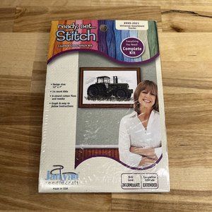 Janynn Needlecraft Counted Cross Stitch Kit 999-2021 Tractor Craft